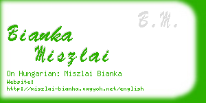 bianka miszlai business card